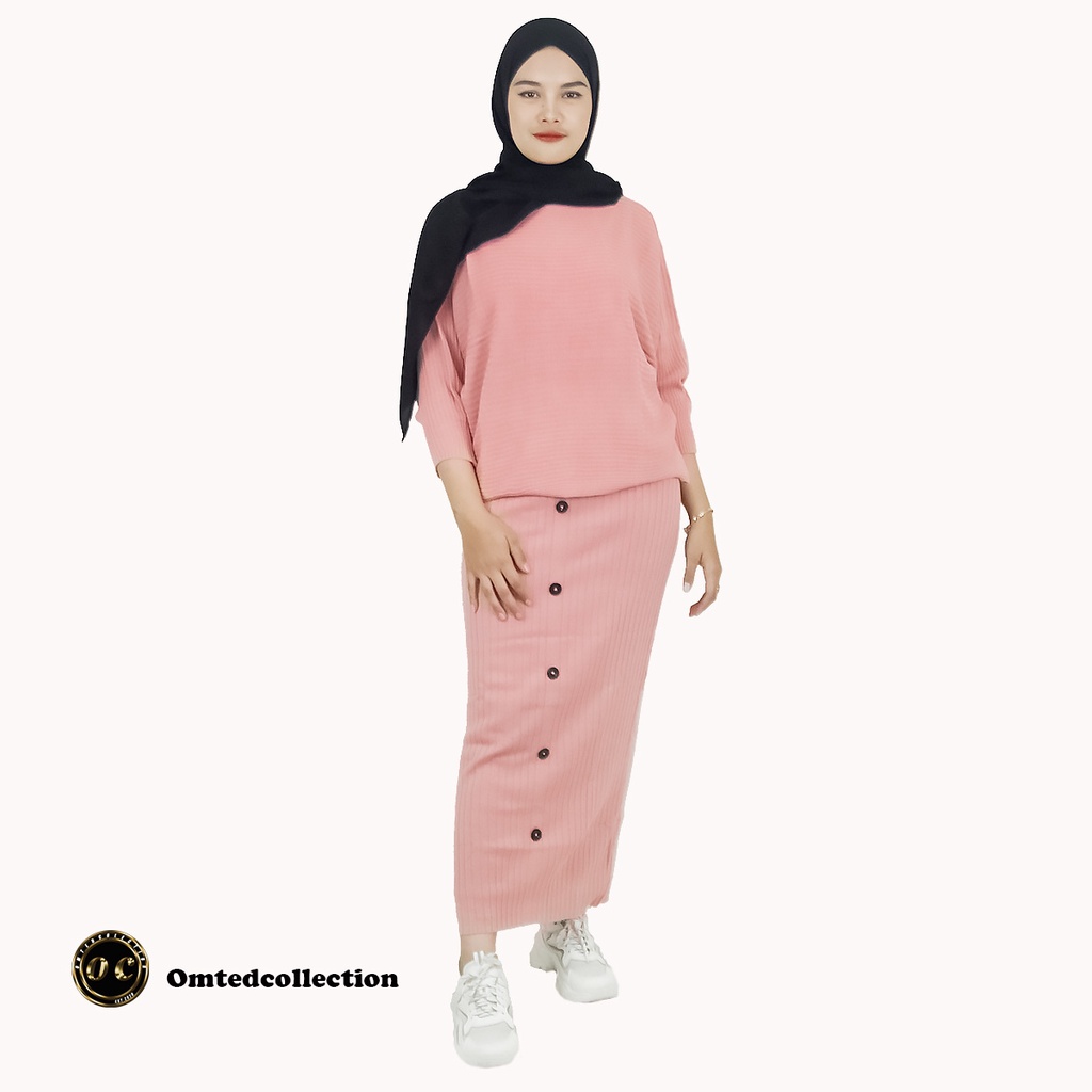 Setelan wanita dewasa / Oneset rajut rok dan sweater bahan premium banyak pilihan warna