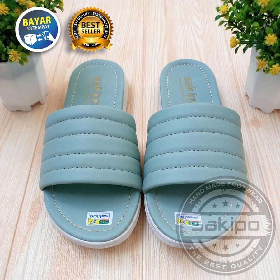 PROMO 11.11 BIG SALE !! SANDAL WANITA DEWASA SLOP BUSA EMPUK KEKINIAN / SANDAL RUMAH REMAJA / SAKIPO
