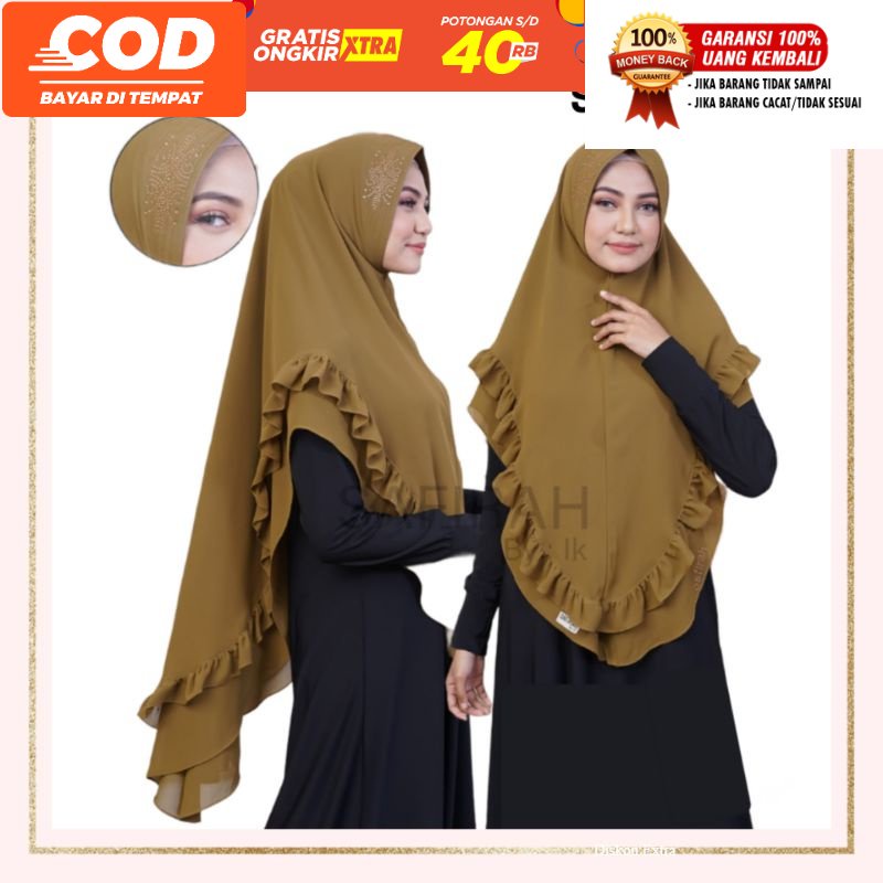 [fafihijab] HIJAB JILBAB JILBAB PASANG KHIMAR PAYET REMPEL 2 LAYER (ISI 3 PCS) GROSIR READY MAKASSAR