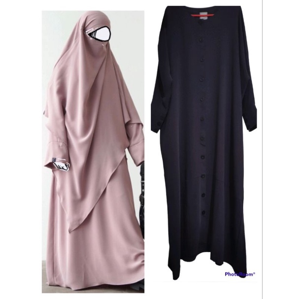 Aljenna FK Long Triangle dusty pink + Huda Onetone Velvet size XS (Bundling)