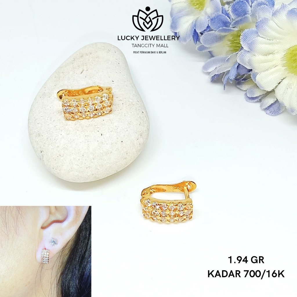 ANTING JEPIT FASHION EMAS KUNING KADAR 700/16K 1.94 GR