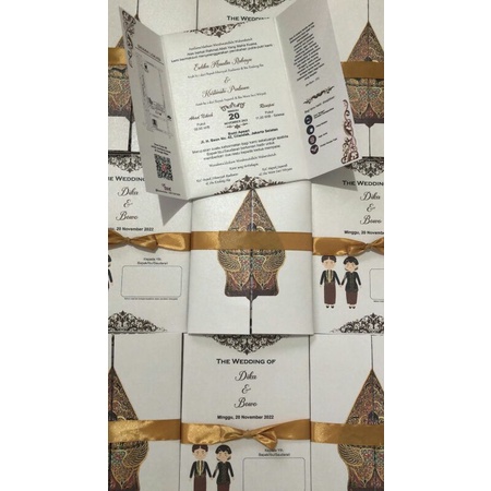 Undangan Pernikahan Tema Jawa lipat 3 Hard cover (free custom design)