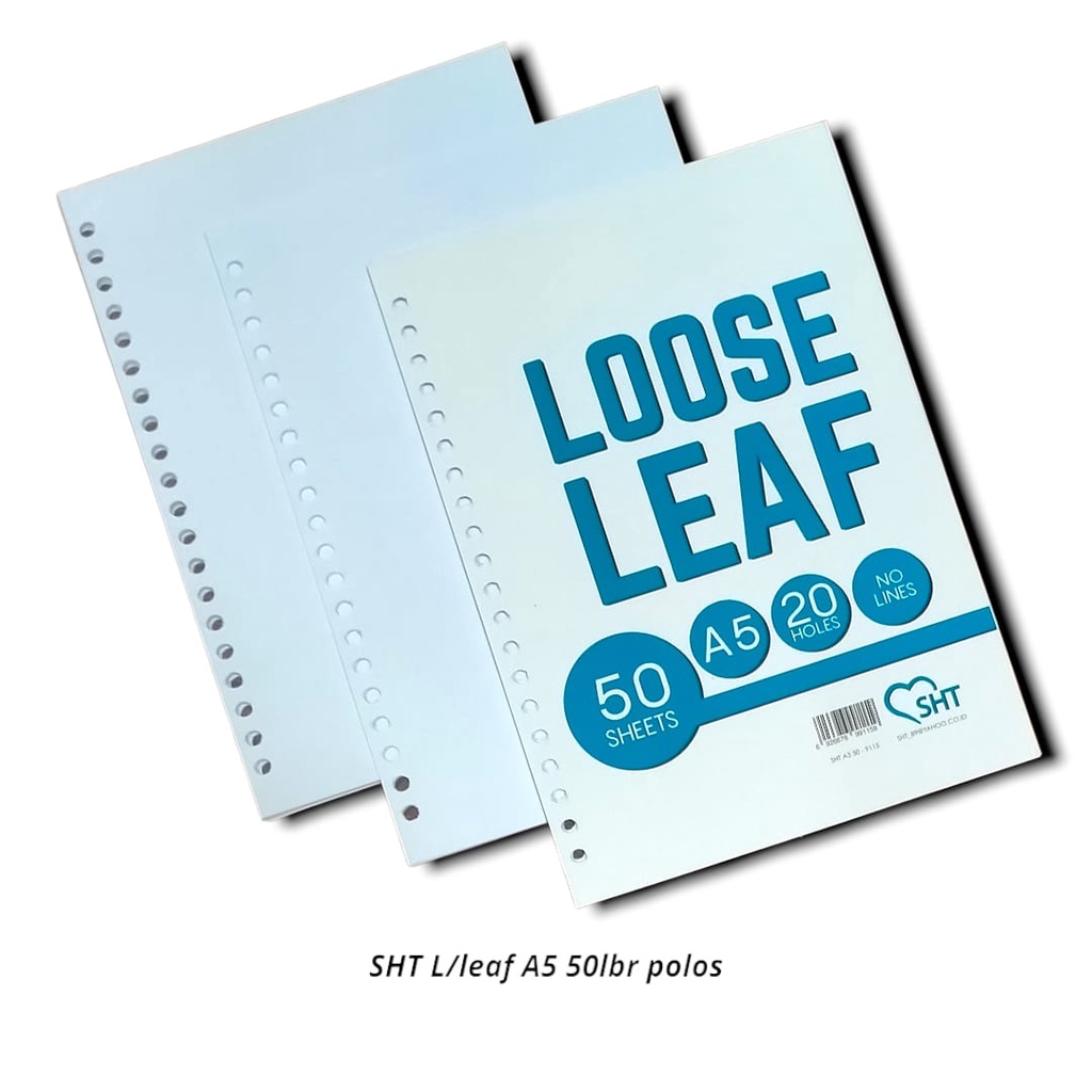 

KERTAS BINDER A5 20 LUBANG LOOSE LEAF POLOS 70 GRAM ISI 50 BINDER NOTE