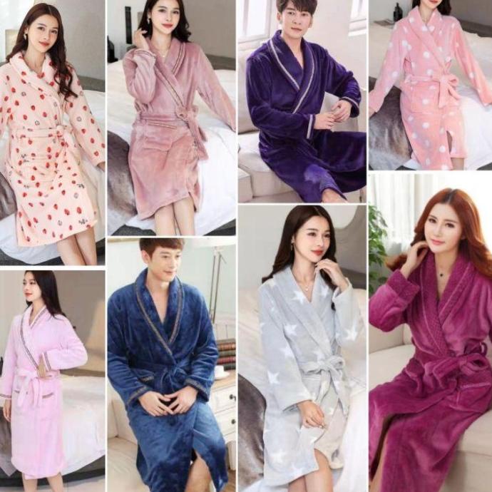 Kimono Handuk Wanita & Pria Dewasa Jubah Handuk Bathrobe Import Tebal ---READY---