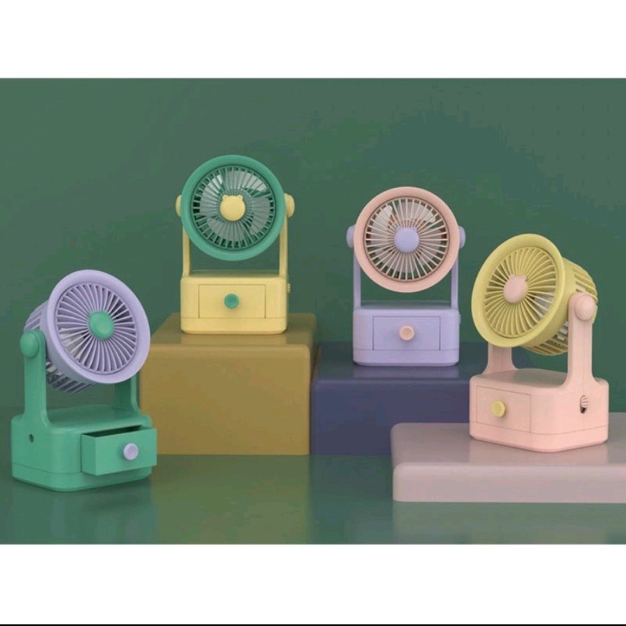 Barangunik2021 -Kipas Angin Meja Duduk Laci Portable Simple Desktop Mini Fan YM88149