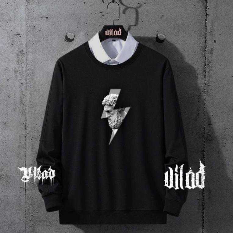 MAT.31Oc22ᵀ ◦ D'CUANIN Crewneck Black Gambar Series. crewneck pria distro . sweater anime . crewneck