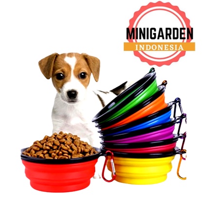 MANGKOK LIPAT SILICONE PET BOWL TEMPAT MAKAN MINUM HEWAN PORTABLE