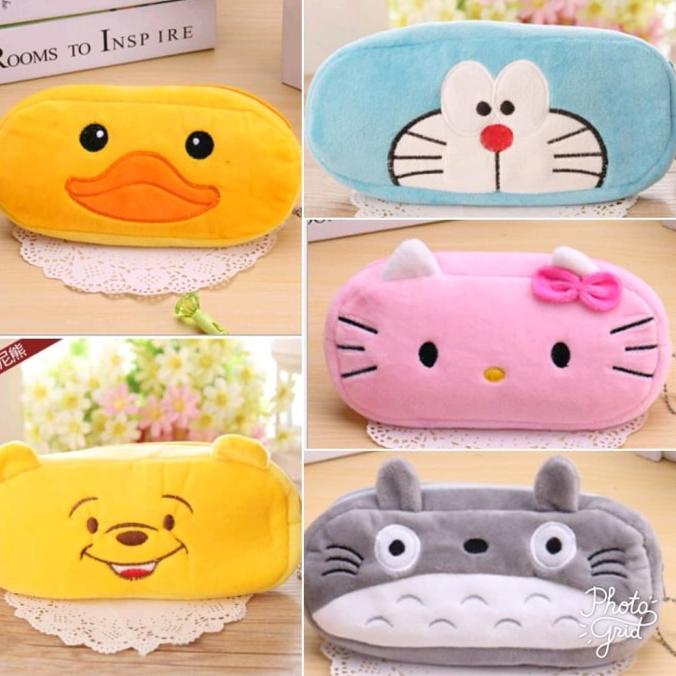 

Tempat Pensil kartun bulu dengan resleting
