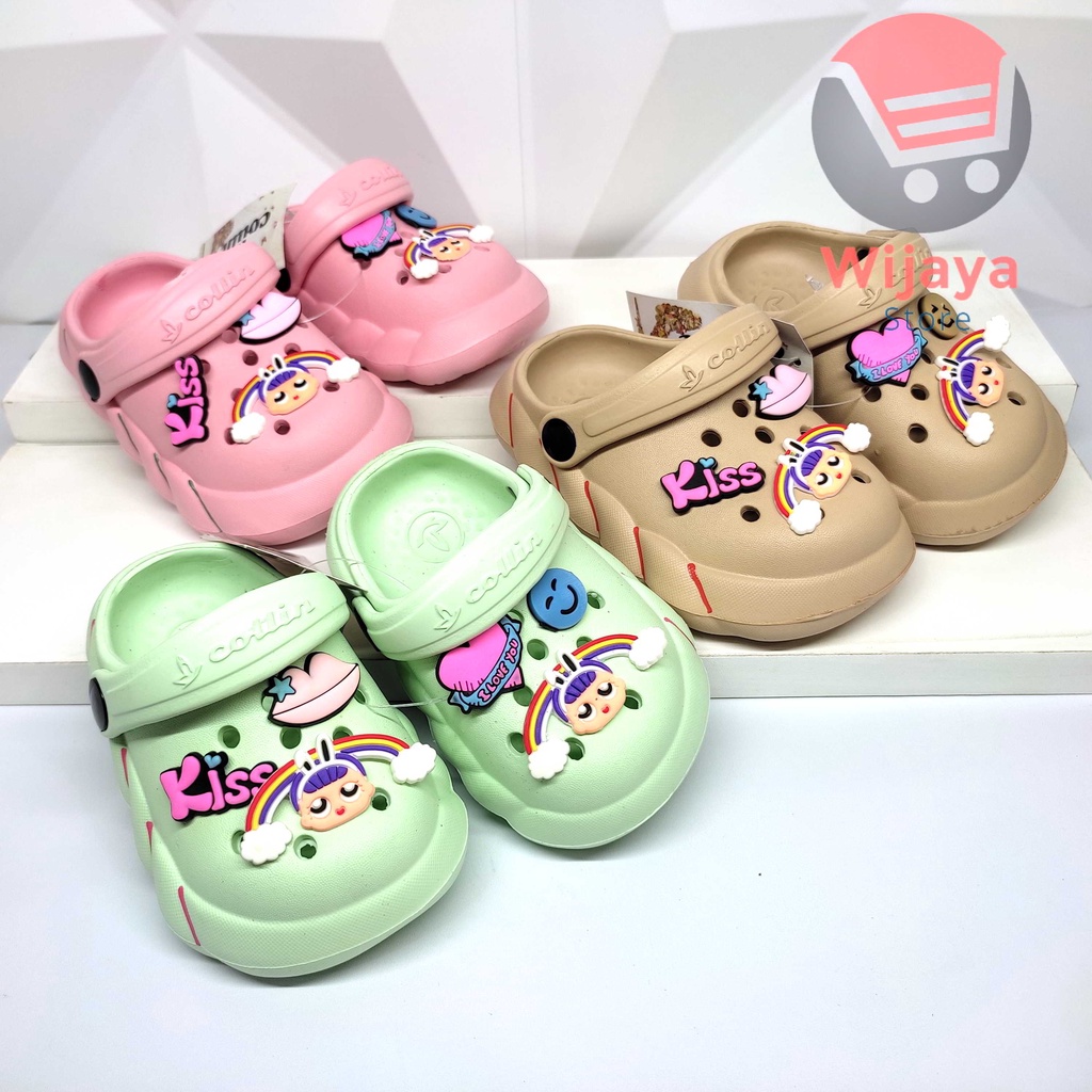 Sandal COLLIN 6130 Baim FUJI Ukuran 18-29 Sandal Slop Anak Bayi Cewek dengan Sendal Slide Kokop Selop Perempuan