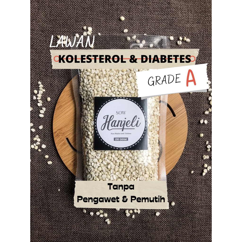 

Hanjeli SOW (250 gr) / Jali jali aceh lokal / hanjeli lokal / biji jali / pearl barley / biji barley