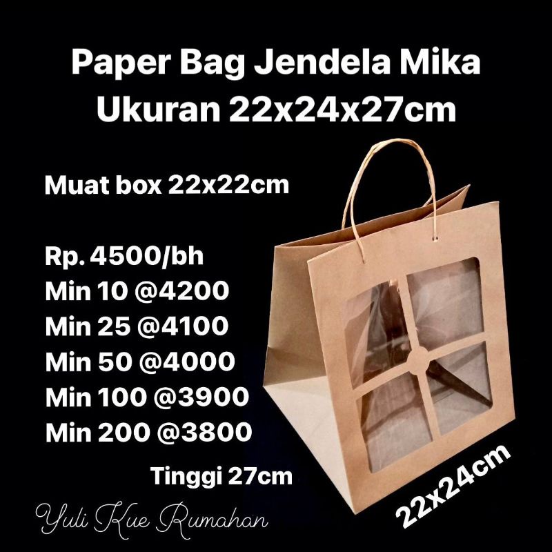 

Paper Bag Jendela Mika Ukuran 22x24x27cm