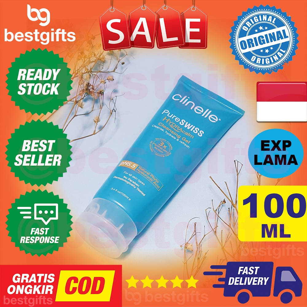 CLINELLE PURESWISS HYDRACALM CLEANSING GEL PEMBERSIH WAJAH 100 ML