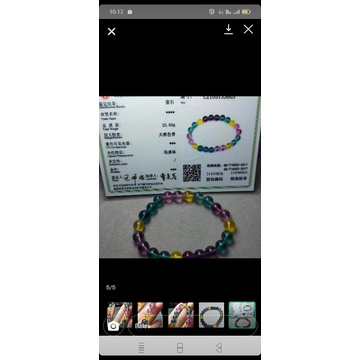 Gelang Crystal Quartz Fluorite + sertifikat