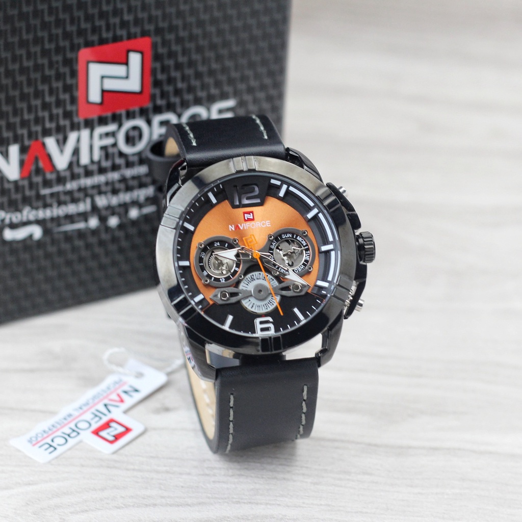 Jam tangan Pria Naviforce 9162 tali kulit original