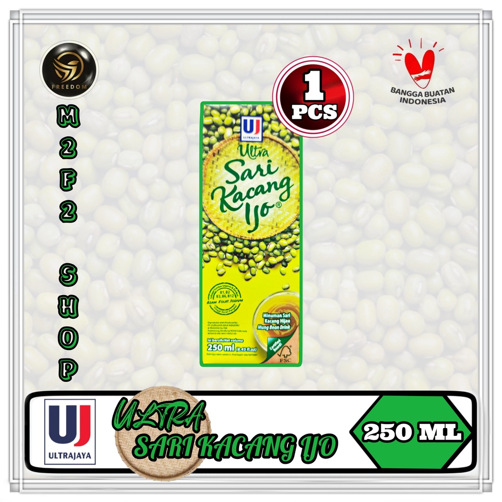 

Sari Kacang ijo | Hijau Ultrajaya Kotak UHT - 250 ml (Kemasan Satuan)