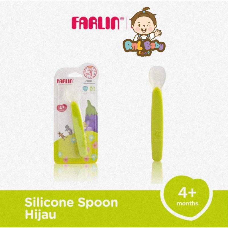 Farlin Baby Silicone Spoon - Sendok Makan Bayi Usia 4+ Bulan