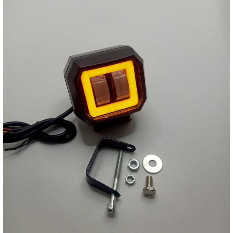 PAKET LAMPU DAYMEKER 2 MATA KOTAK PLUS BREKET KLX / CRF