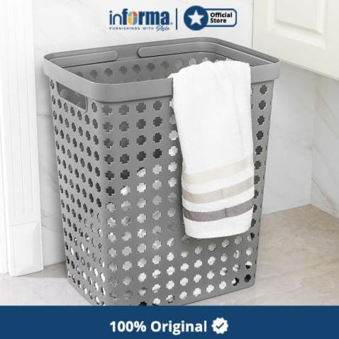 INFORMA - KERANJANG PAKAIAN - LAUNDRY BASKET WITH HANDLE GREY