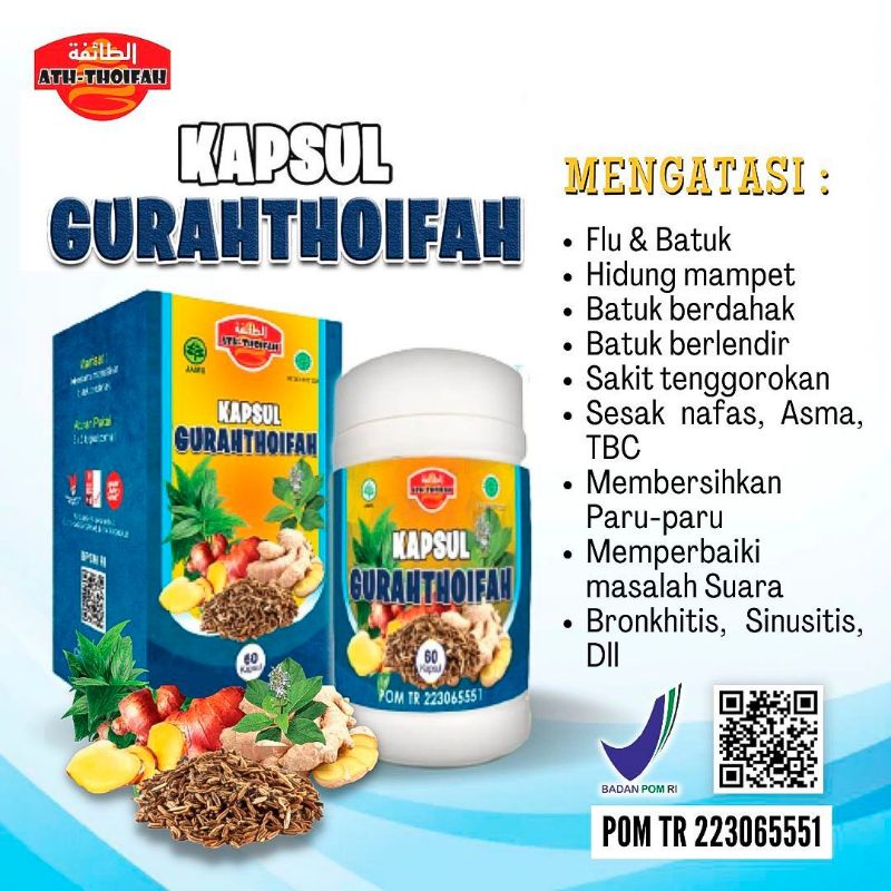 

[100% Original] Kapsul GURAHTHOIFAH – Mengatasi flu & batuk, batuk berdahak, sakit tenggorokan, Asma, membersihkan paru-paru