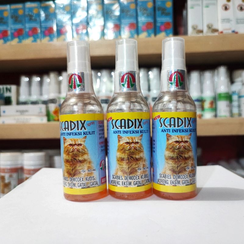 SCADIX SPRAY ANTISEPTIC KUCING 60ML / obat scabies jamur borok luka untuk kucing