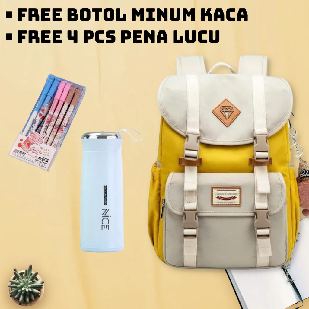 BACKPACK KOREA MULTIFUNGSI FUMI RANSEL SEKOLAH WANITA BACK TO SCHOOL TUMBLR WANITA CEWEK TERLARIS