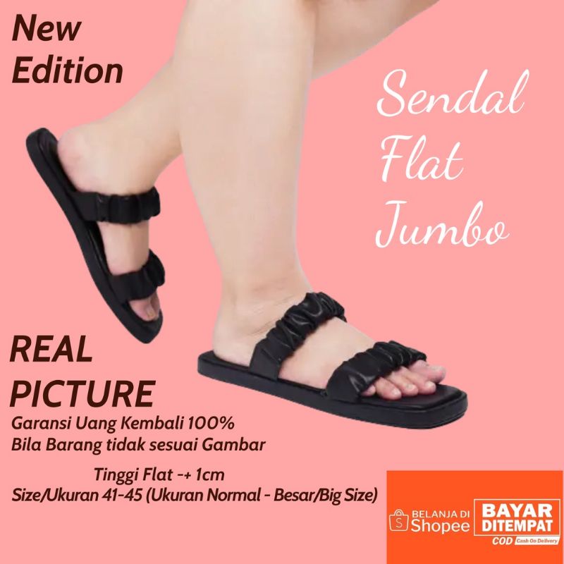 SANDAL ZAVATU WANITA KULIT SLIP ON JUMBO