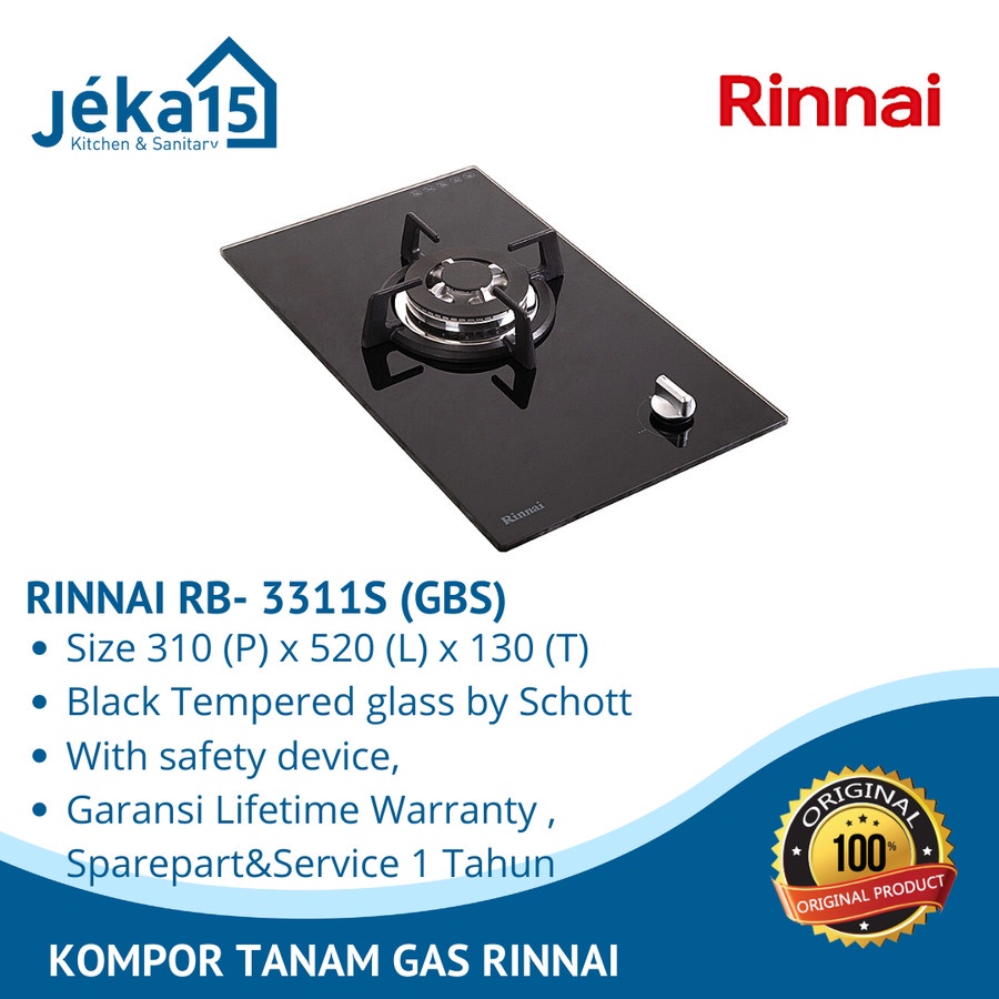 Rinnai RB-3311S (GBS) Kompor Gas Tanam 1 Tungku