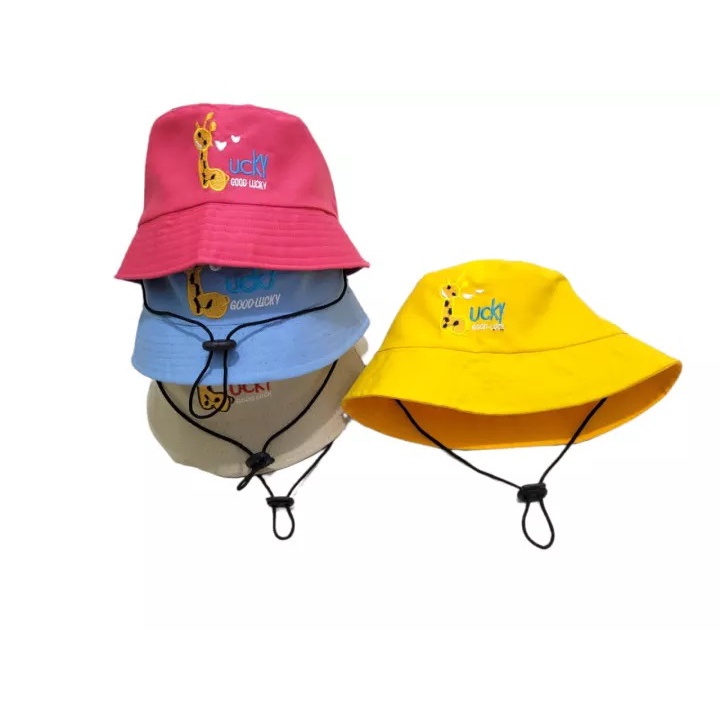 Topi Bucket Anak Bordir Good Lucky Ada Tali / Bucket Anak Bordir Laki Laki Dan Perempuan