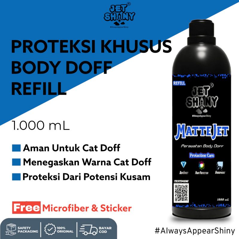 JetShiny MatteJet Perawatan Dan Proteksi Body Kendaraan Doff / Matte Pada Motor , Mobil , Helm dan Sepeda Refill 1000 mL