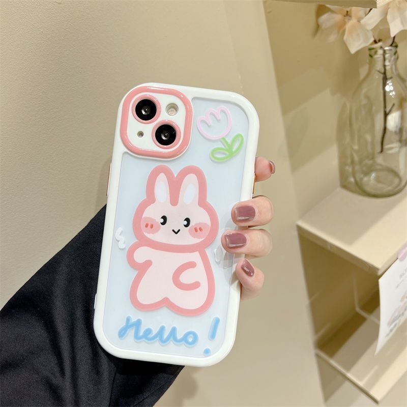 Soft Case Silikon Transparan Motif Print Dinosaurus &amp; Kelinci Untuk IPhone 12 13 14 11 Pro Max X Xs Max Xr Ggdf