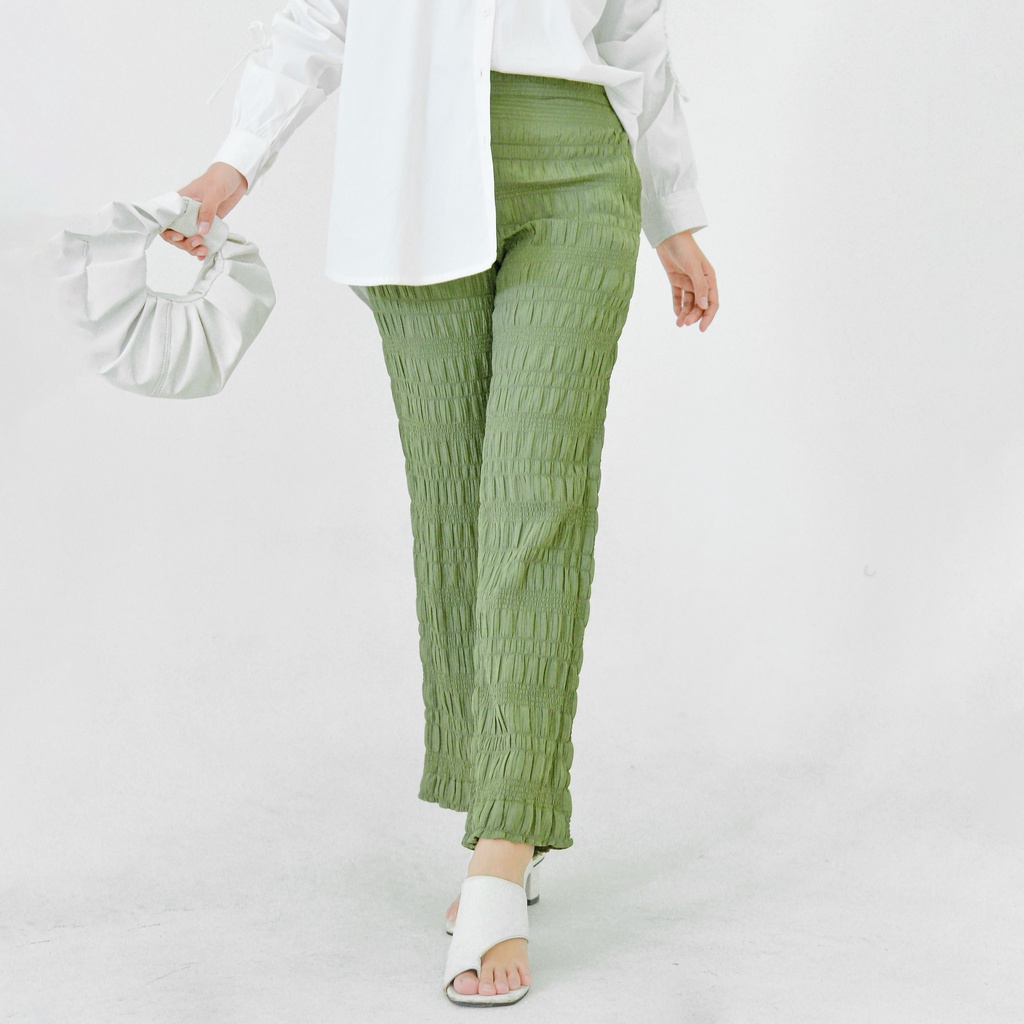 NUNA Aiki Textured Pants Matcha CELANA AIKI