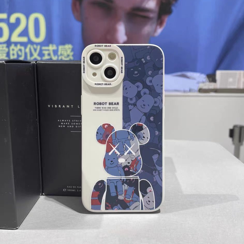 Ins Casing iPhone 14 14pro 14Plus 14prm 13 13pro 13prm 11 7Plus 8Plus Xr XS 12pro Max Motif Beruang Mekanik