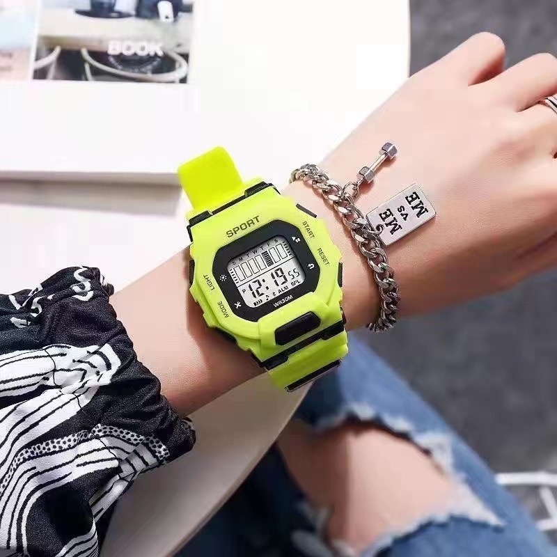 COD✅ Jam Tangan Digital Wanita Pria Rubber Sport Watch LED Segi Fashion Remaja Cewek Cowok Harga Grosir   S1251