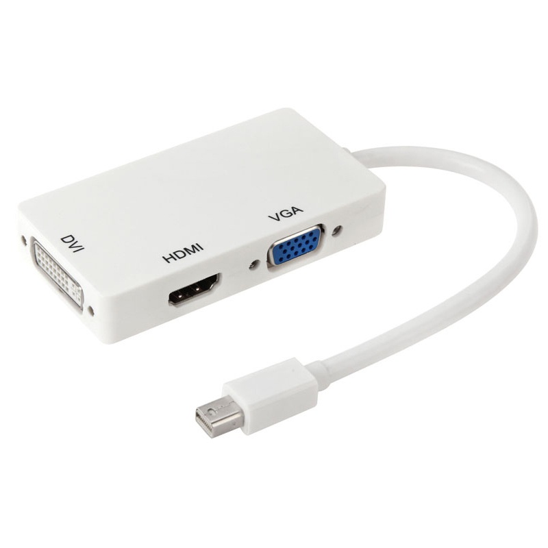 Kabel Mini DP Displayport Macbook to VGA / HDM1 / DVI Adapter Thunderbolt Converter Untuk Laptop Mac Ke Projector / Monitor TV HDmi