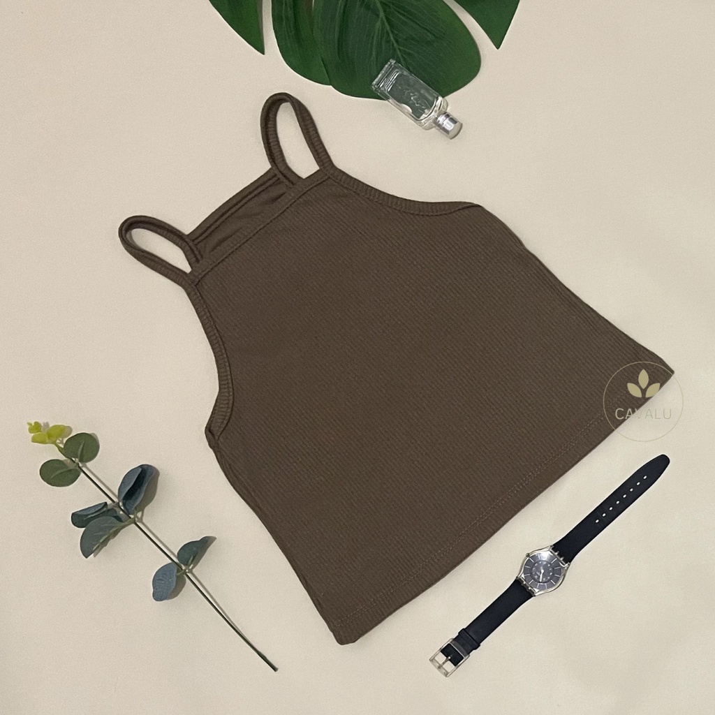 CAVALU Basic Tanktop Tali Knit Tank Top Rajut Crop Tank Top 097