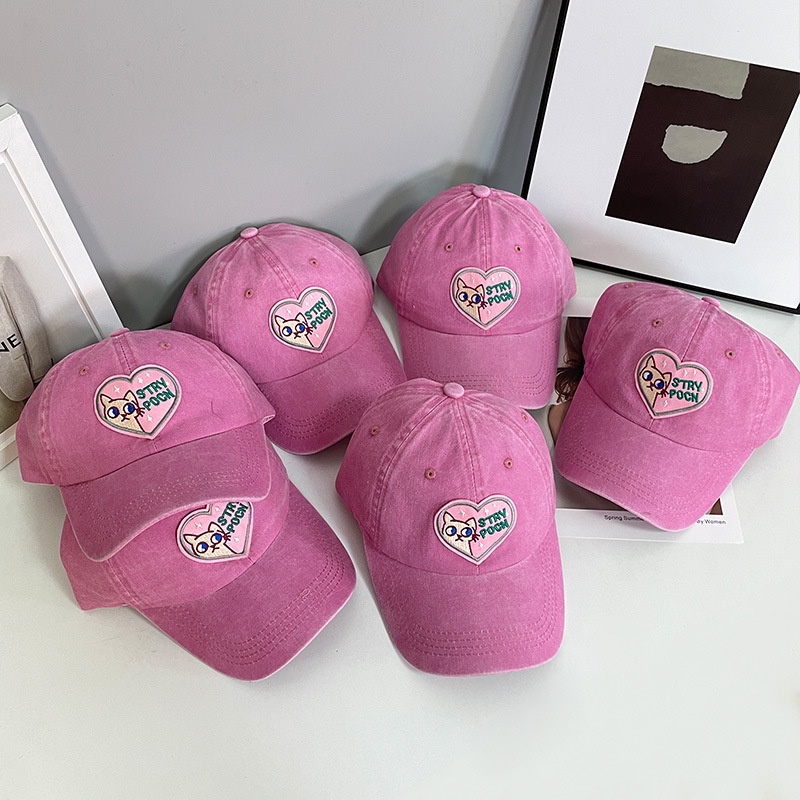 Topi Baseball Motif Kartun Kucing Warna Pink