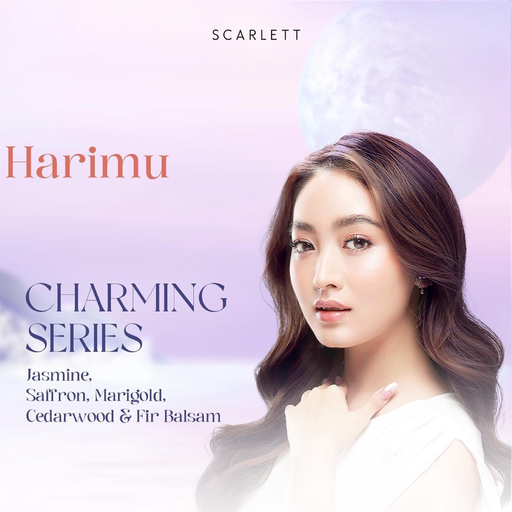 SCARLETT Whitening Fragrance Body Cream Charming Indonesia / 300ml / Hyalu Sheamide / Special Made For Intense Moisturizing And Brightening / Body Care / Perawatan Kulit Tubuh / Moisturizer Pelembab Parfum / Serum Lotion / Skincare Series Package Paket