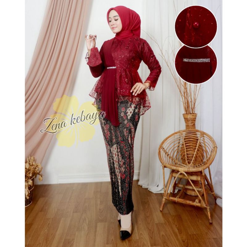 SET KEBAYA AURORA SELENDANG KEBAYA MODERN KEBAYA WISUDA MODERN