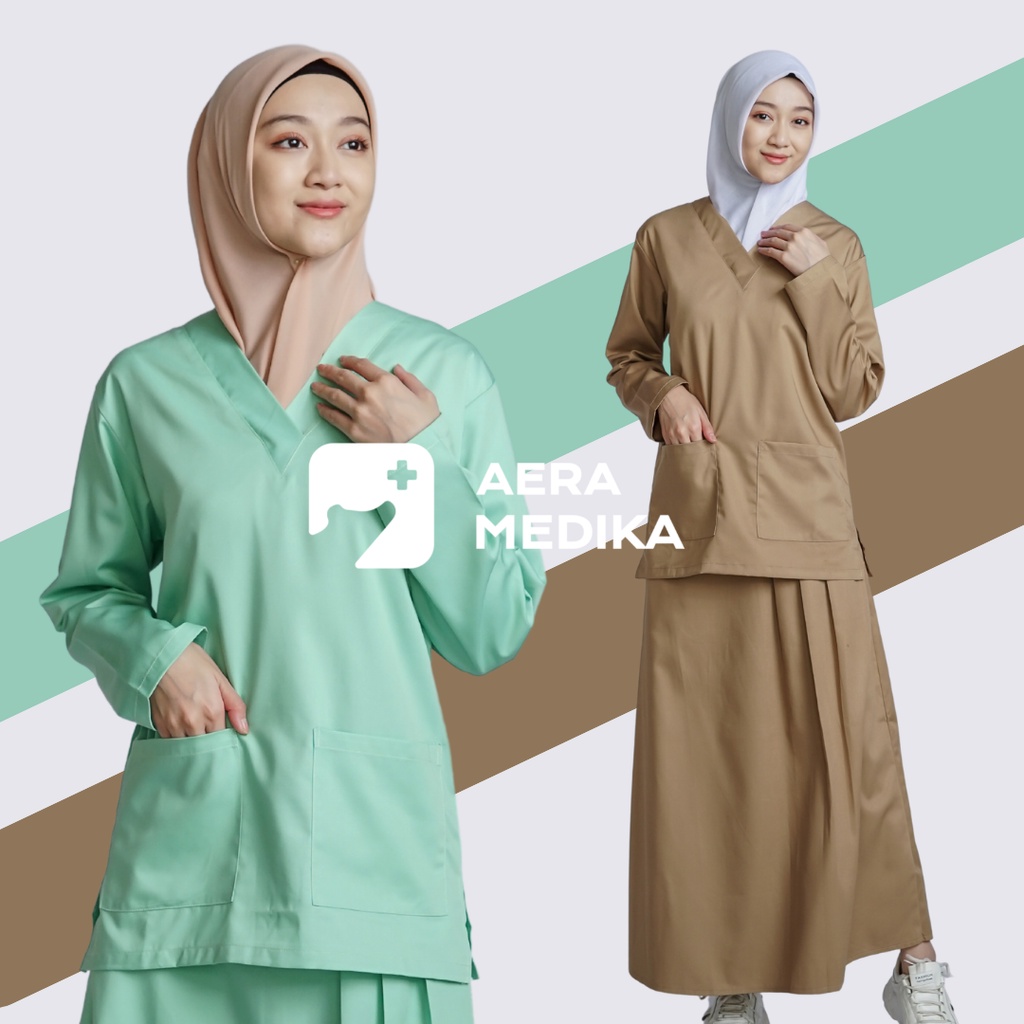 Set ROK - Baju Jaga / OK perawat / Dokter / Scrub Medis / Seragam OKA - AERA MEDIKA 2