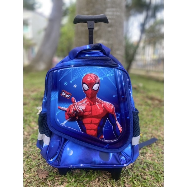 RANSEL SEKOLAH TROLI TIMBUL 3D  KARAkTER ANAK LAKI-LAKI /COWO TK/PAUD IMPOR ANTI AIR