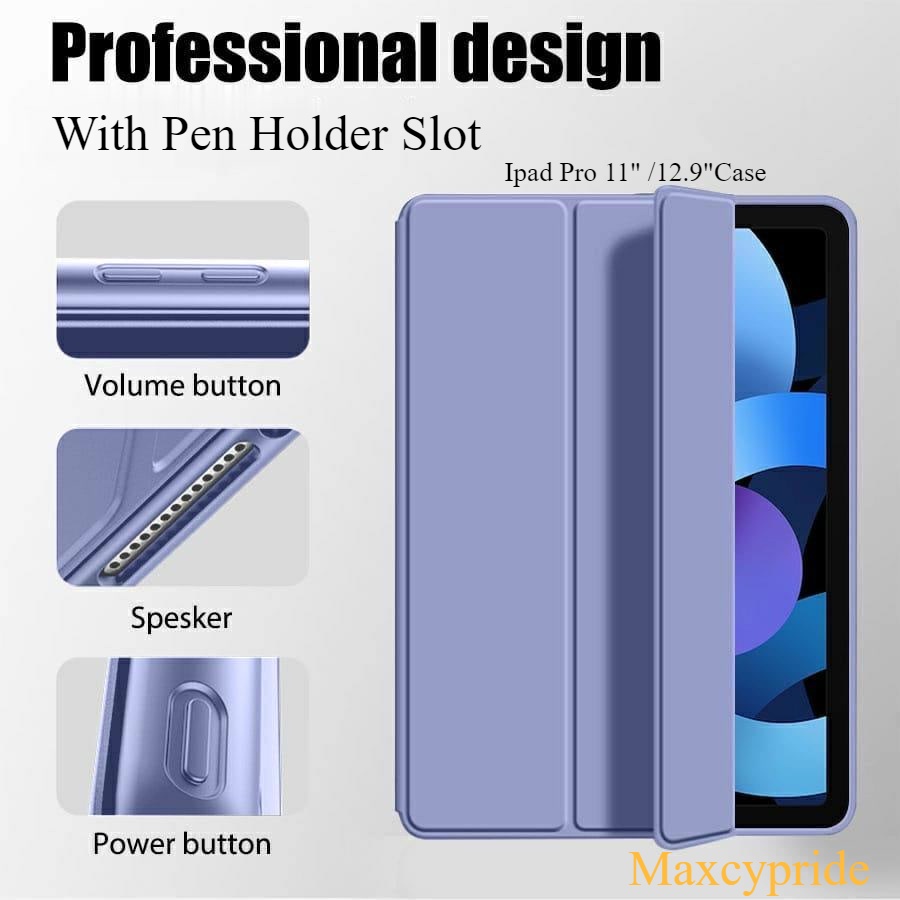 CASE IPAD PRO 2021 11 INCH M1 Pro 2020 Softcase Silicone Casing Pelindung Ipad Pro 12.9&quot; M1 Smart Autolock Full Cover Flexible Dengan Slot Pencil Holder