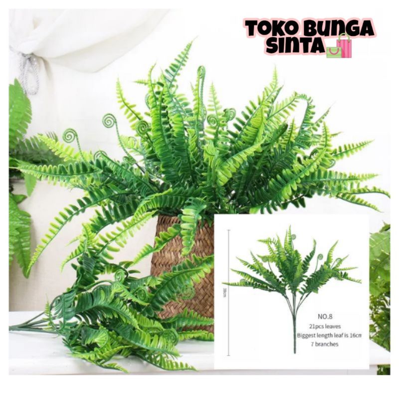 Daun pakis ulat / daun pakis artificial