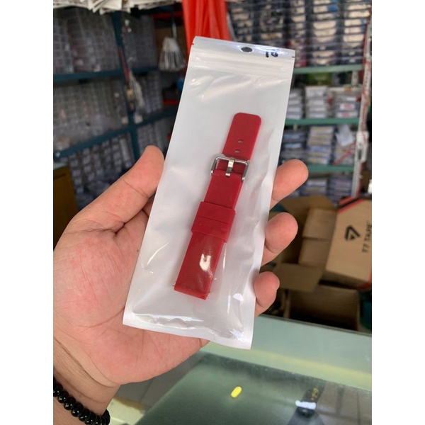 Strap Tali Jam Tangan Silikon merah maroon 18mm 9909 new produk