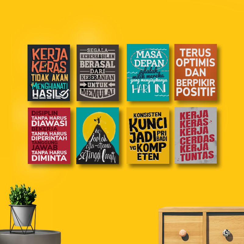 Jual Poster Kayu Quotes Motivasi Pajangan Kantor Dekorasi Ruangan