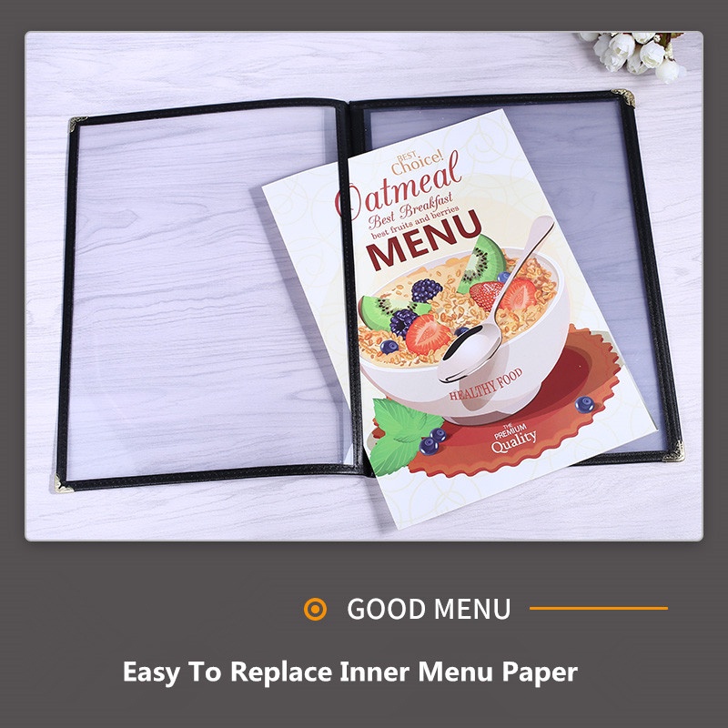 【A4 Transparan】Menu Sampul Buku Resto/Cover Pelindung Menu/Buku Menu Restoran Kulit Cover