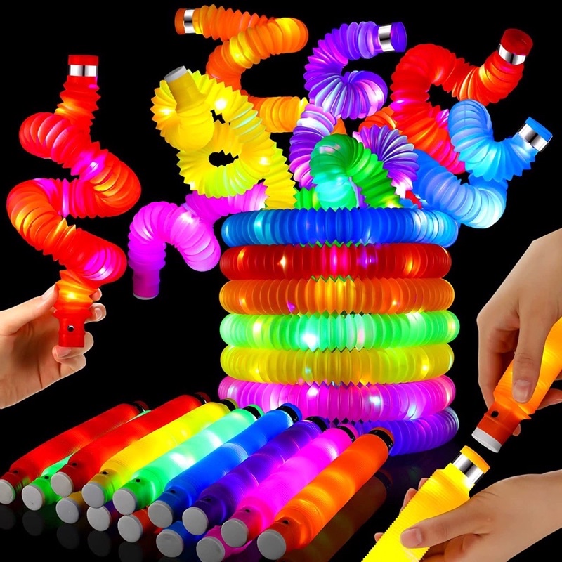 [BISA COD] Mainan Viral CEV Light Up Pop Tubes Pop Pipes Mainan Lampu Stick Pipa Selang Fidget Toy