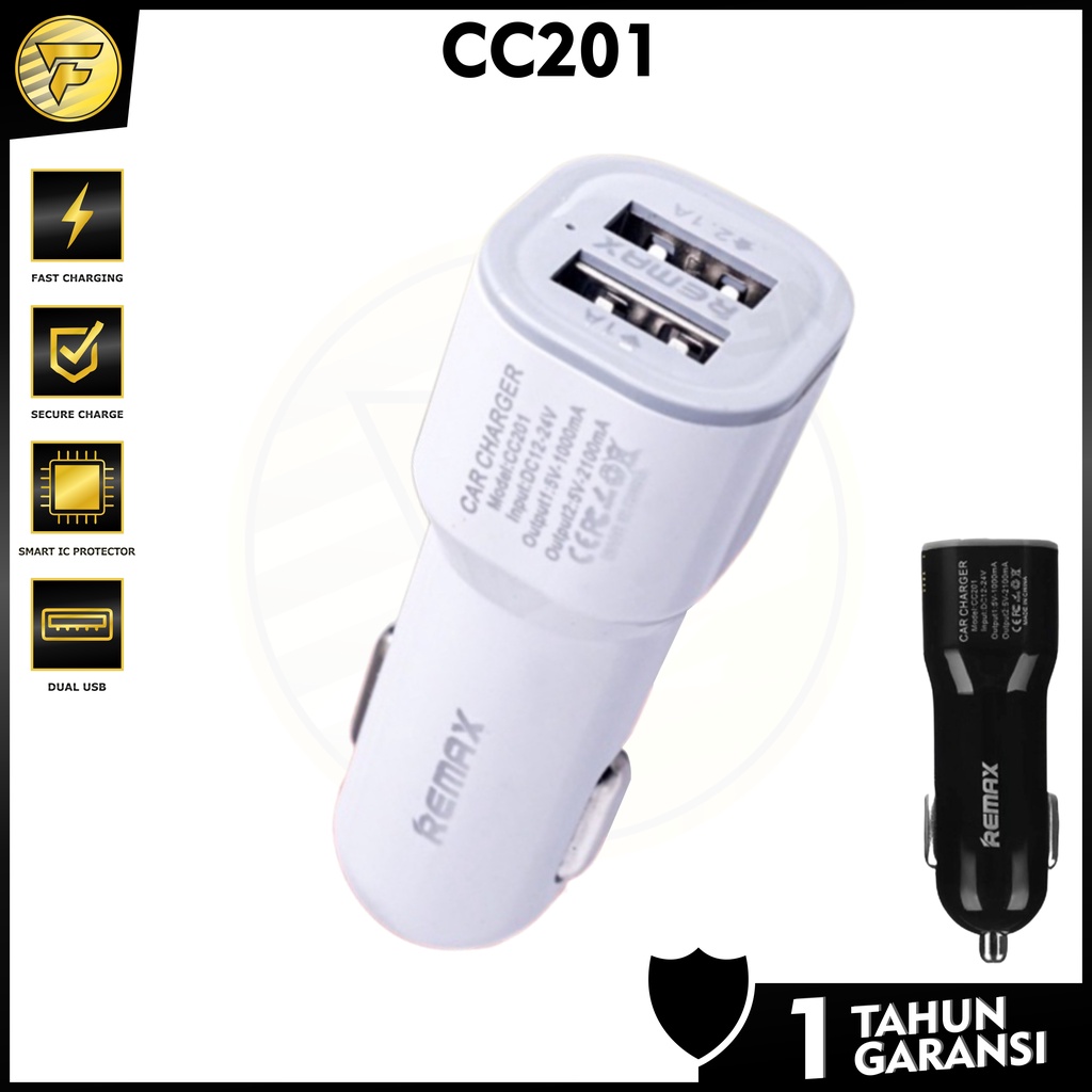 CC201 SAVER CAR Charger 2 USB adaptor Mobil batok cas HP