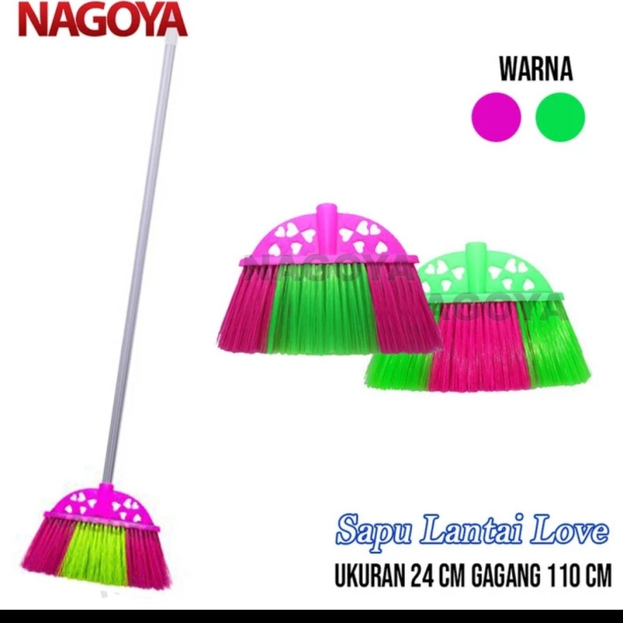 Sapu Plastik Nylon Love Nagoya Awet Kuat Tebal Premium Nagoya Broom Floor Sapu Pembersih Lantai Gaga