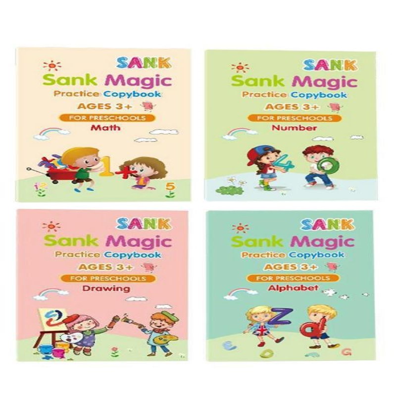 BUKU AJAIB PANDUAN BELAJAR MENULIS CEPAT SANK MAGIC 4 BUKU SET MAGIC PRACTICE COPYBOOK/ SANK MAGIC BOOK