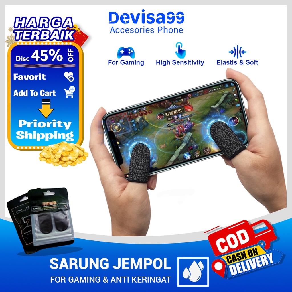 SARUNG JEMPOL JARI GAMING 1 PASANG 2 PCS / ANTI BASAH KERINGAT GAME GAMING GLOVES 1 PAIR 2 PCS / ANTI WET SWEAT GAME devisa99